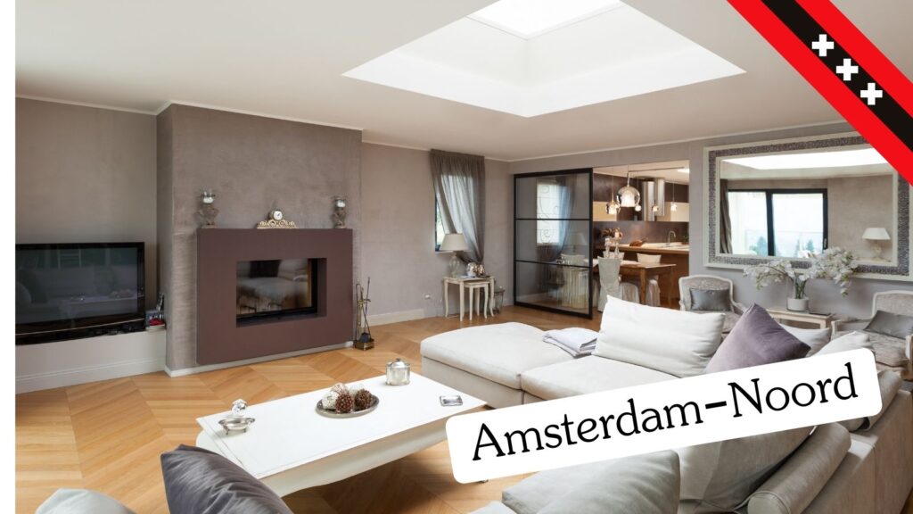 Luxe appartement in Amsterdam-Noord te koop met ruime woonkamer en moderne keuken.